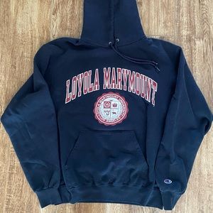 Loyola Meramount college Champion Eco fleece hoodie sweatshirt; size small; navy